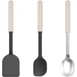 Mepal Chef It Kochset 3-teilig aus Polypropylen mit Pfannenwender, Rührlöffel und Servierlöffel chalk