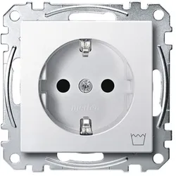 Merten SCHUKO-Steckdose, System M, mit Kennzeichnung Waschmaschine (polarweiß matt)