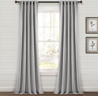 Lush Decor Farmhouse Vintage Stripe Yarn Dyed Cotton Back Tab/Rod Pocket Window Curtain Panels