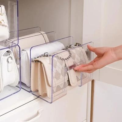 Uplifted Finds Clear Purse And Handbag Closet Divider Rack Transparent Wardrobe Storage Shelf Organizer Clear Purse And Handbag Closet Divider Rack Transparent Wardrobe Storage Shelf Organizer