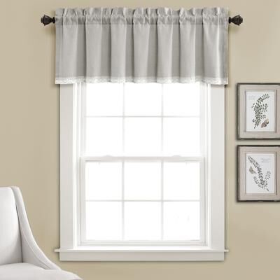 "Porch & Den Chateau Lush Decor Linen Lace Window Curtain Valance - 52""w x 18""l - 52""w x 18""l"