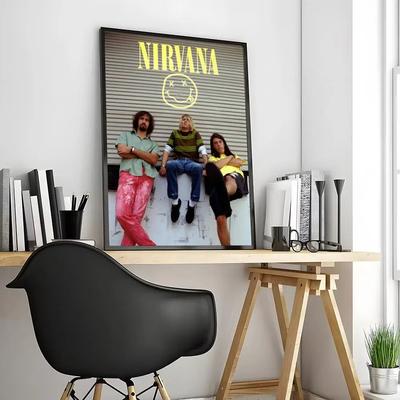 Inspire Essentials Nirvana Rock Band Canvas Poster Waterproof Wall Art 1 5.91 7.87 In