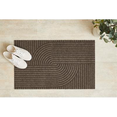 Fußmatte ANDIAMO "Yukon", braun, B:60cm H:6mm L:80cm, Obermaterial: 100% Polyester, Teppiche, Fußmatte, Schmutzfangmatte, modernes Design, robust, waschbar, rutschhemmend