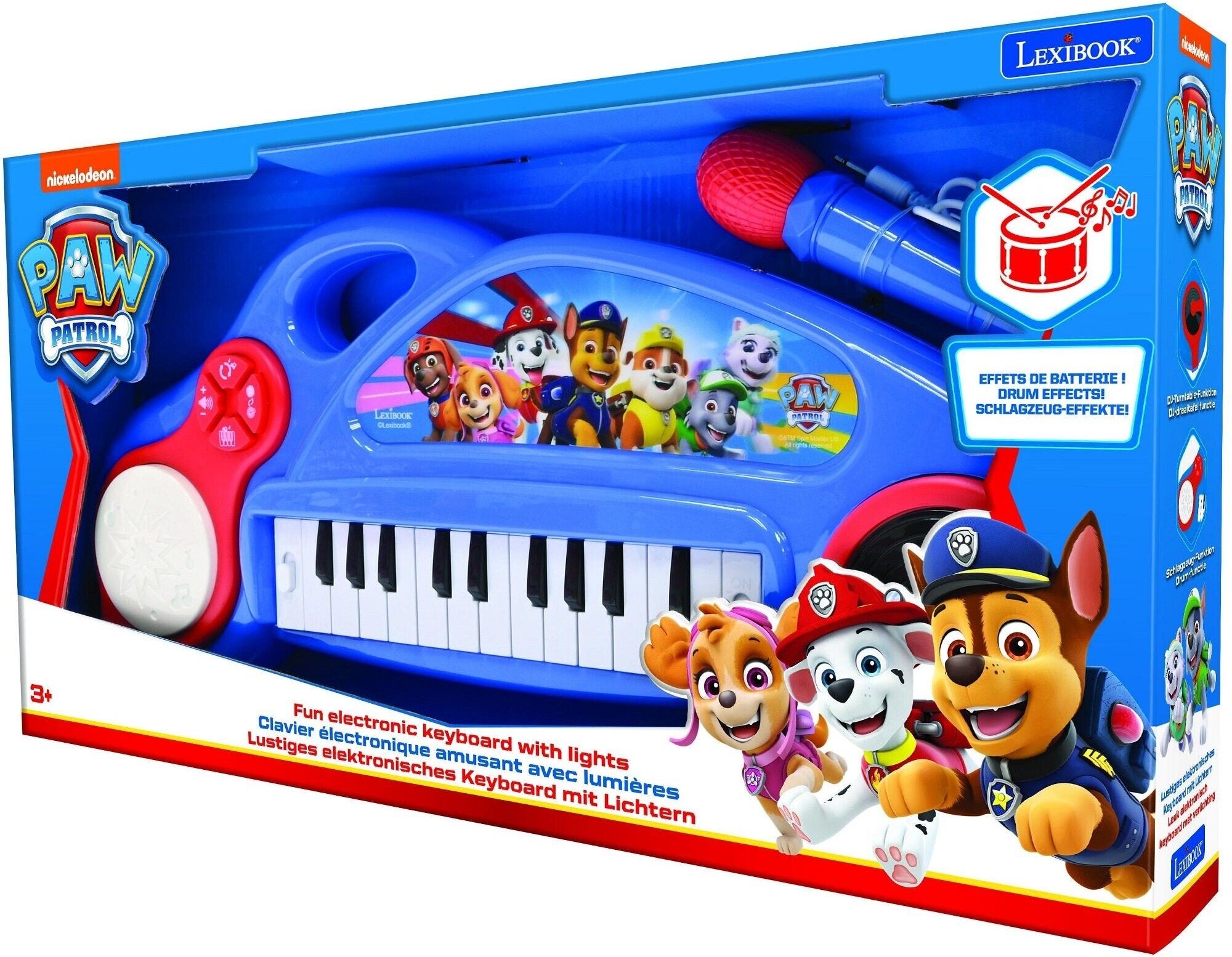 Lexibook Paw Patrol Electronic Keyboard with Microphone and Lights for Kids - 22 Mini Keys, 4 Sounds