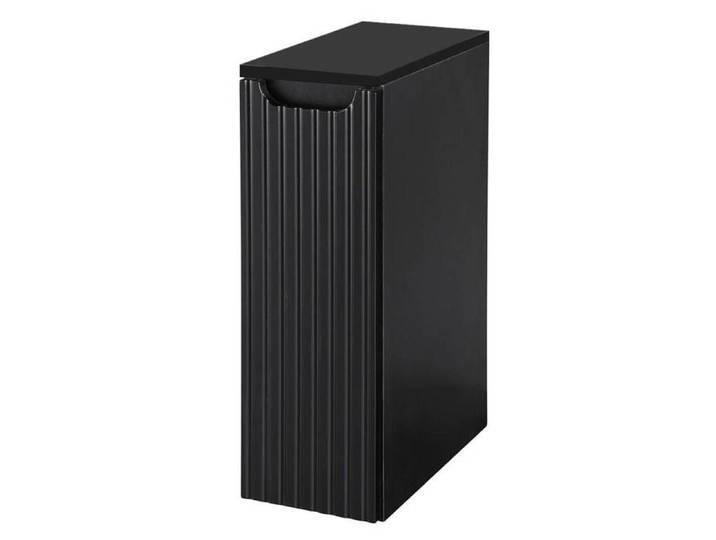 Meuble bas de salle de bain avec 1 porte NEWPORT 20 x 60 x 40 cm rainuré noir