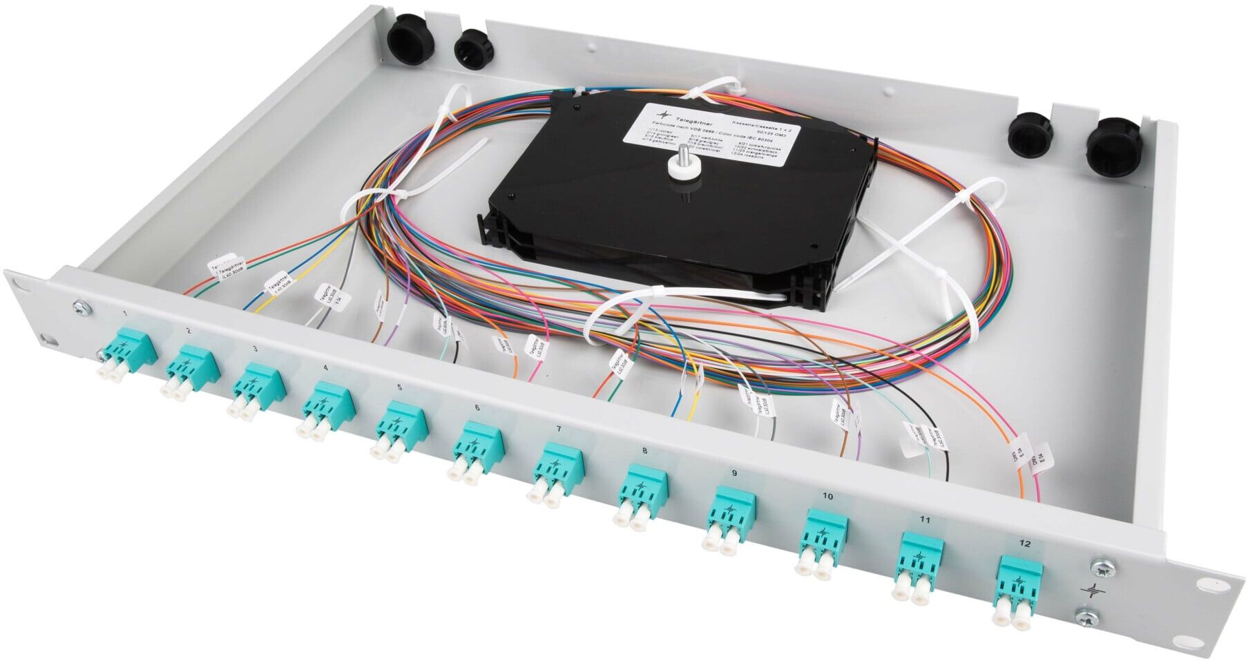 Telegärtner Spleißbox mit 6xLCD Anschlüssen 50/125 OM3 1HE TNSB-Be-6LCD-50-OM3, 100021757)