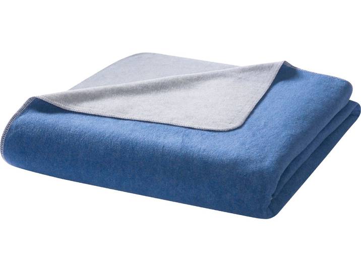 Wohndecke BIEDERLACK Recover , blau (blau, grau), B:150cm L:200cm, Baumwolle, Polyester, Wohndecken, Wohndecke, aus Recycling-Garnen hergestellt