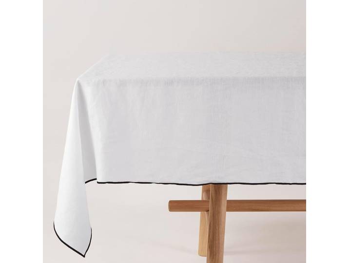 Nappe rectangulaire en lin blanc 170x320 cm
