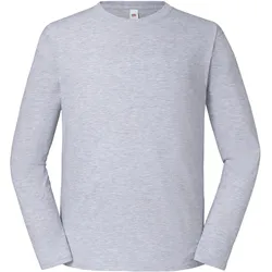 ICONIC 195 RINGSPUN PREMIUM LONG SLEEVE T | Langarm T-Shirt Herren & Damen – 100% Baumwolle, Hochwertig & Bequem, Ideal für Alltag & Druck, graumeliert, 5XL