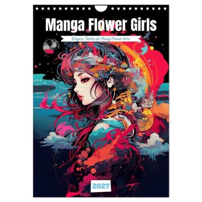 Manga Flower Girls (Wandkalender 2027 DIN A4 hoch), CALVENDO Monatskalender