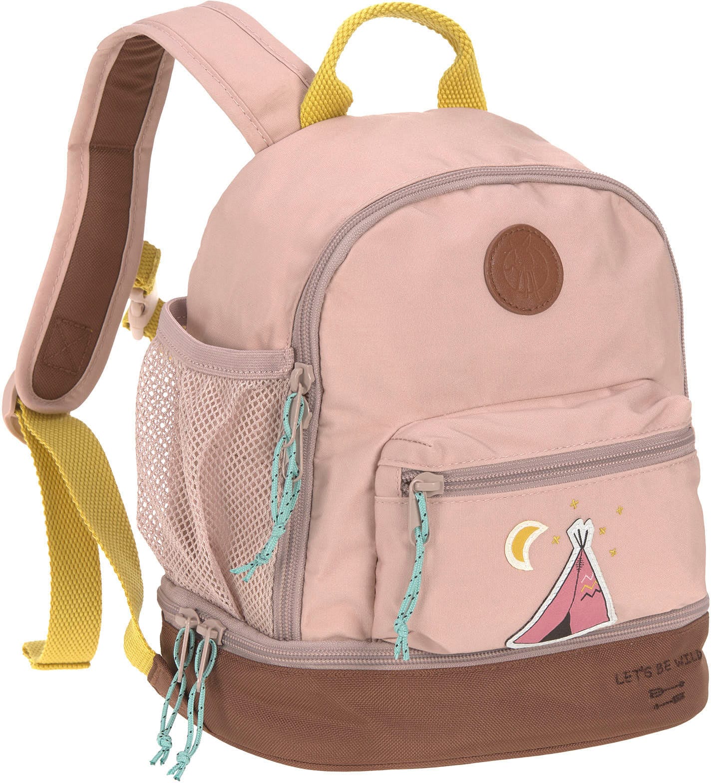 Kinderrucksack LÄSSIG "Adventure, Tipi, Mini Backpack", Jungen, Gr. B/H/T: 25cm x 27cm x 16cm, rosa (adventure tipi), Polyester, Rucksäcke Kinderrucksack, PETA-approved vegan