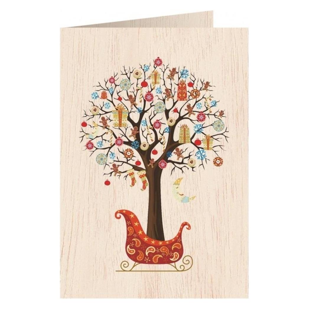 Cozywood Holzkarte C6 + Weihnachtsbaum-Umschlag (41950584)