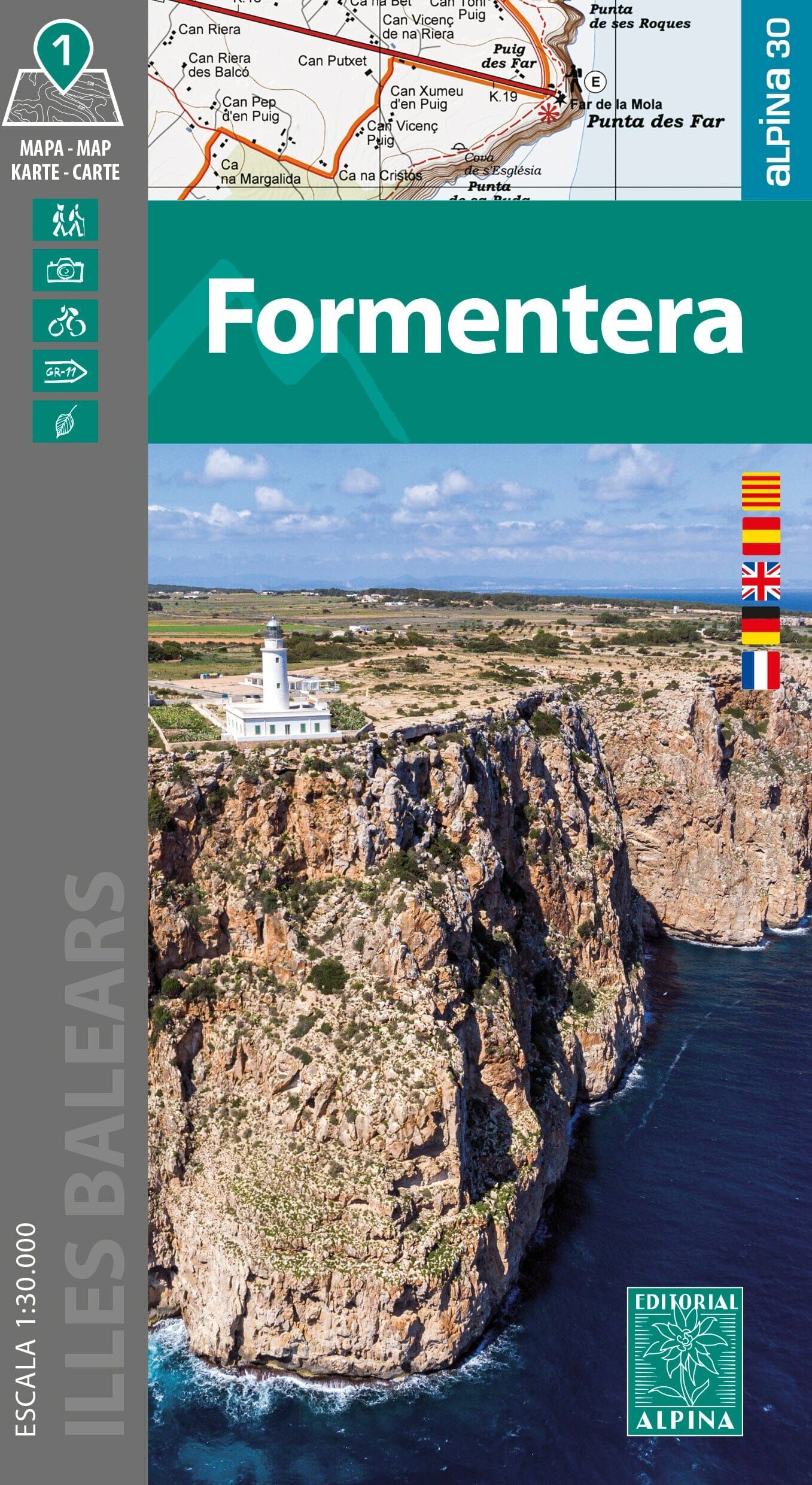 Editorial Alpina Carte de randonnée - Formentera   Alpina