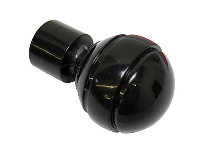 Gardinia Endknöpfe für Gardinenstangen, 2 x Endstück Kugel, Serie Chicago, Metall, Schwarz, Durchmesser 20 mm, Ø 20 mm, 31037