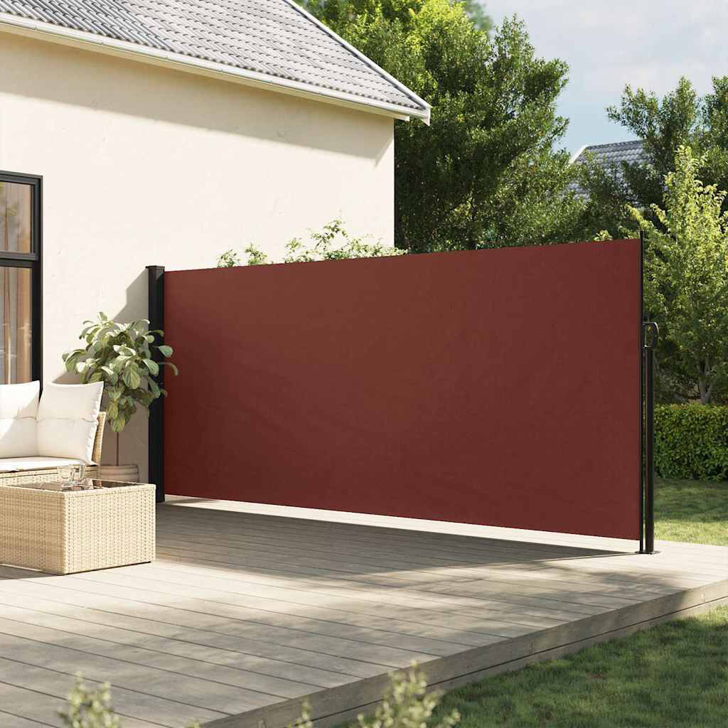 17 Stories Retractable Side Awning Brown 160cm H x 600cm W