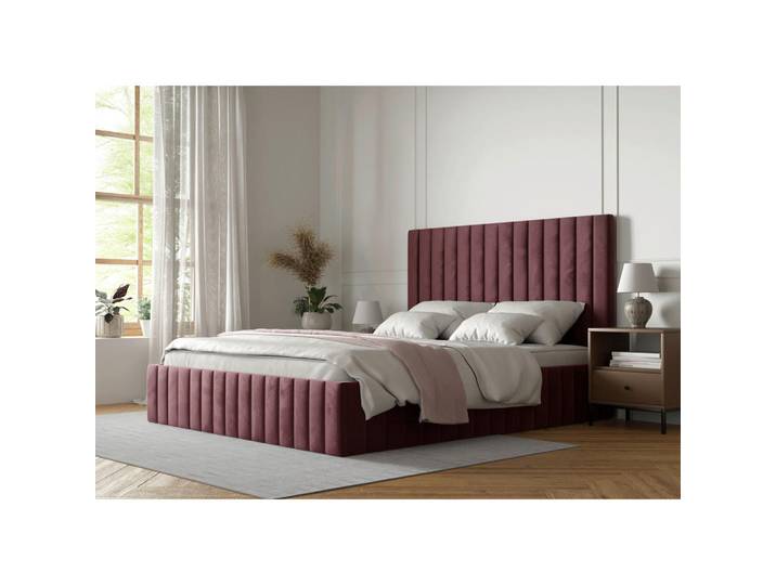 Boxxx Polsterbett, Bordeaux, Birke, Schichtholz, 180x200 cm, gepolstertes Kopfteil, in verschiedenen Größen erhältlich, Schlafzimmer, Betten, Polsterbetten