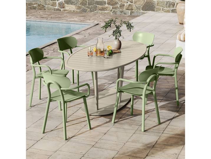 VANZEELAND ovaler Gartentisch 200 cm Sand