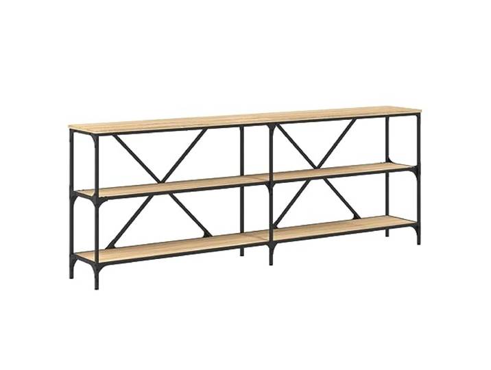Konsolentisch Dab Sonoma 200x30x75 cm mit Eisernen Rahmen Material Holzwerkstoff, Eisenrahmen, verstellbare Füße, X-Doppelstab, Ablage
