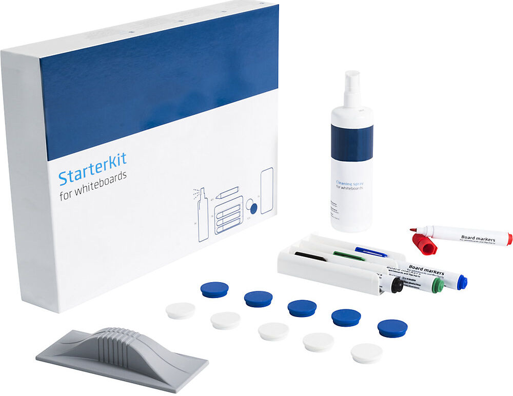 Starterset für Emailletafeln, Boardmarker, Markerhalter, Trockenwischer, Magnete, Reinigungsspray SMIT VISUAL