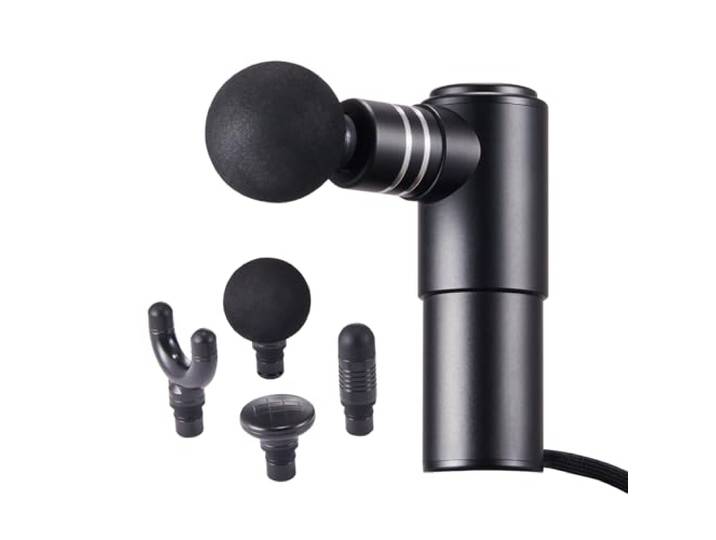 VEVOR Massagepistool voor spieren, 4 snelheden, diepe weefselmassageapparaat voor atleten, draagbaar 4-kops spiermassageapparaat voor pijnverlichting, spierontspanning