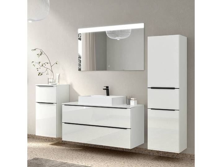 Badezimmerset MYBA XXIII 4-teilig 210cm Weiß/Hochglanz Weiß