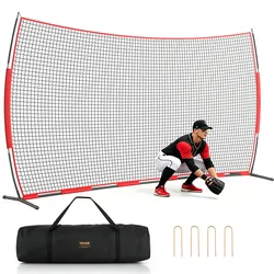 VEVOR Backstop-Netz, 620 x 140 cm Ballsport-Absperrnetz, Übungsausrüstung mit Tragetasche, Schutzschirm für Baseball-, Softball-, Lacrosse-, Fußball- und Hockeytraining, für den Garten