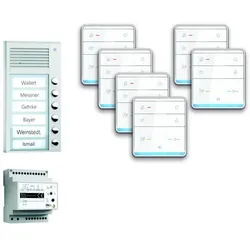 TCS PPAF06-EN/01 audio:pack AP für 6 Wohneinheiten, mit Außenstation PAK 6 Klingeltasten + 6x Freisprecher ISW6010 + Steuergerät BVS20 PPAF06EN01