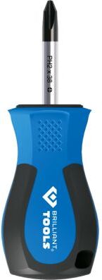 Brilliant Tools Schraubendreher Schraubendreher, Ph Phillips, Ph2 X 38, Kurze Form Bt031032