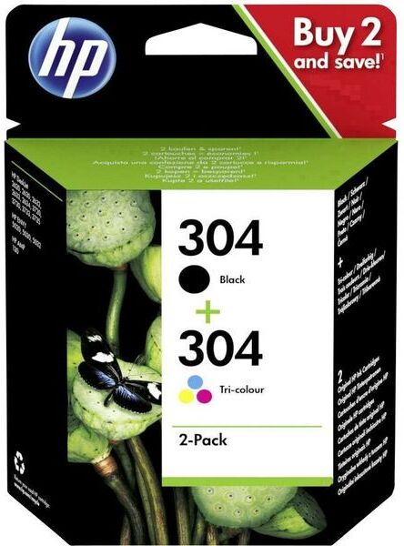 HP 304 (3JB05AE) - Noir + 3 couleurs - Cartouche d'encre - Multipack