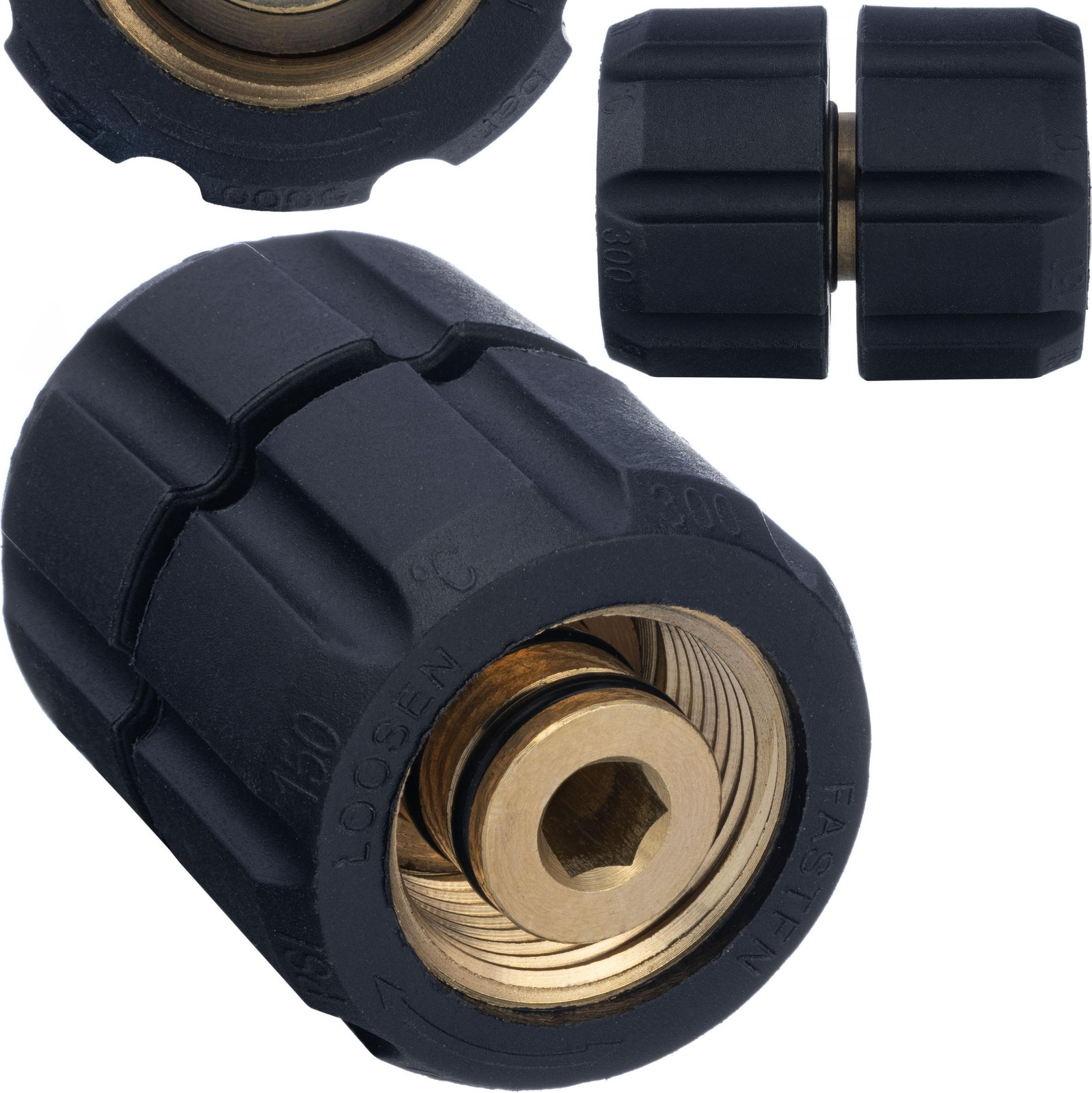 ROSFIX Adapter Vervanging Draaibaar Messing M22x1,5 400 Bar 150°C Compatibel met Kärcher en Kranzle