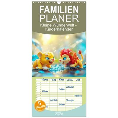 Familienplaner 2026 - Kleine Wunderwelt - Kinderkalender mit 5 Spalten (Wandkalender, 21 x 45 cm) CALVENDO
