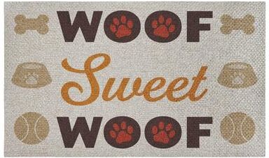 "Stupell Sweet Woof Dog Entry Outdoor Door Mat, design by Marcus Prime, 18""x30"""