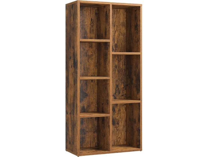 Bücherregal mit 7 Fächern Würfelregal Standregal Vintagebraun