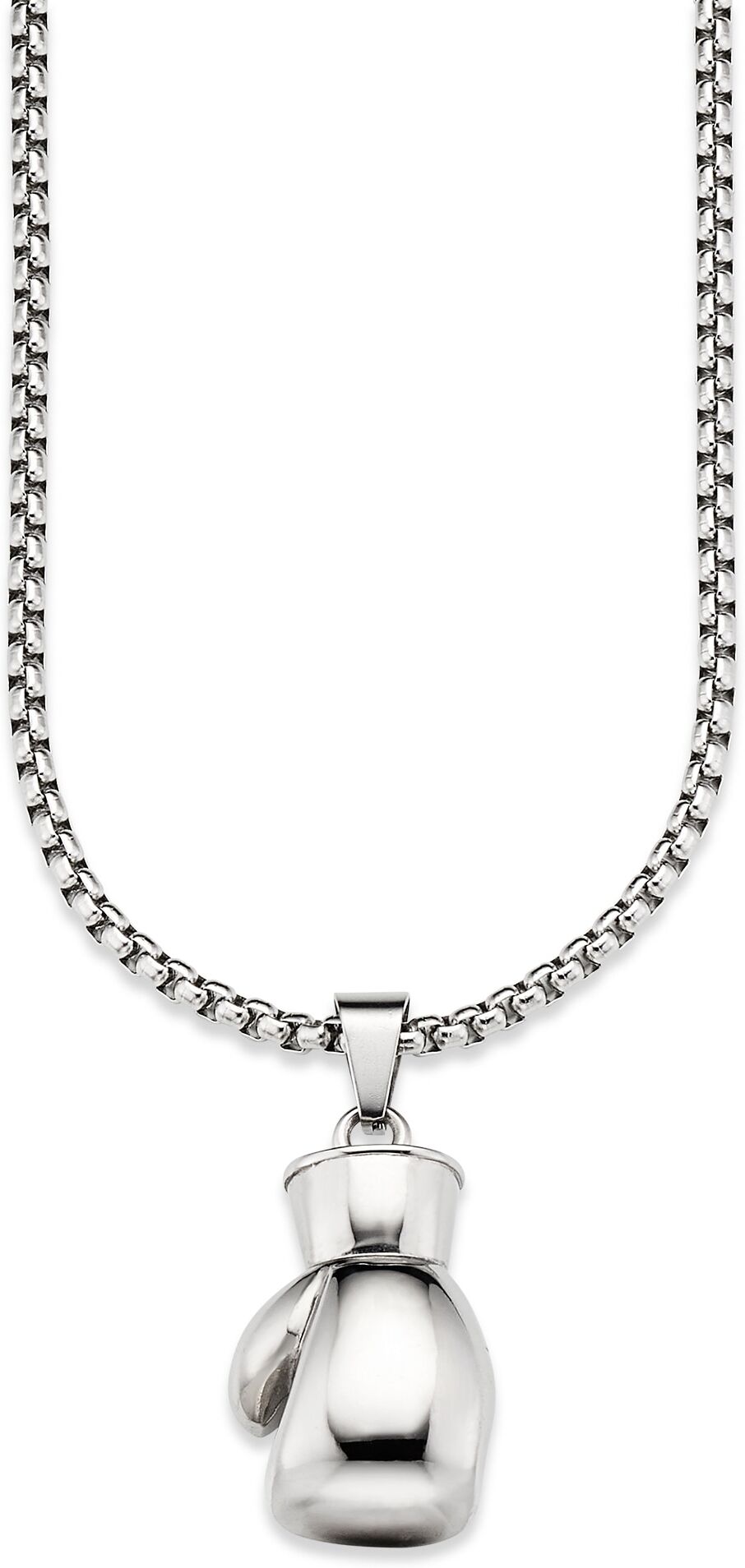 Kette mit Anhänger BRUNO BANANI "Schmuck Geschenk Halskette Box-Handschuh Venezianerkette", silber (edelstahlfarben), Halsketten, Herren, Edelstahl, L: 60, Kette mit Anhänger edelstahlfarben Edelstahl, L: 60
