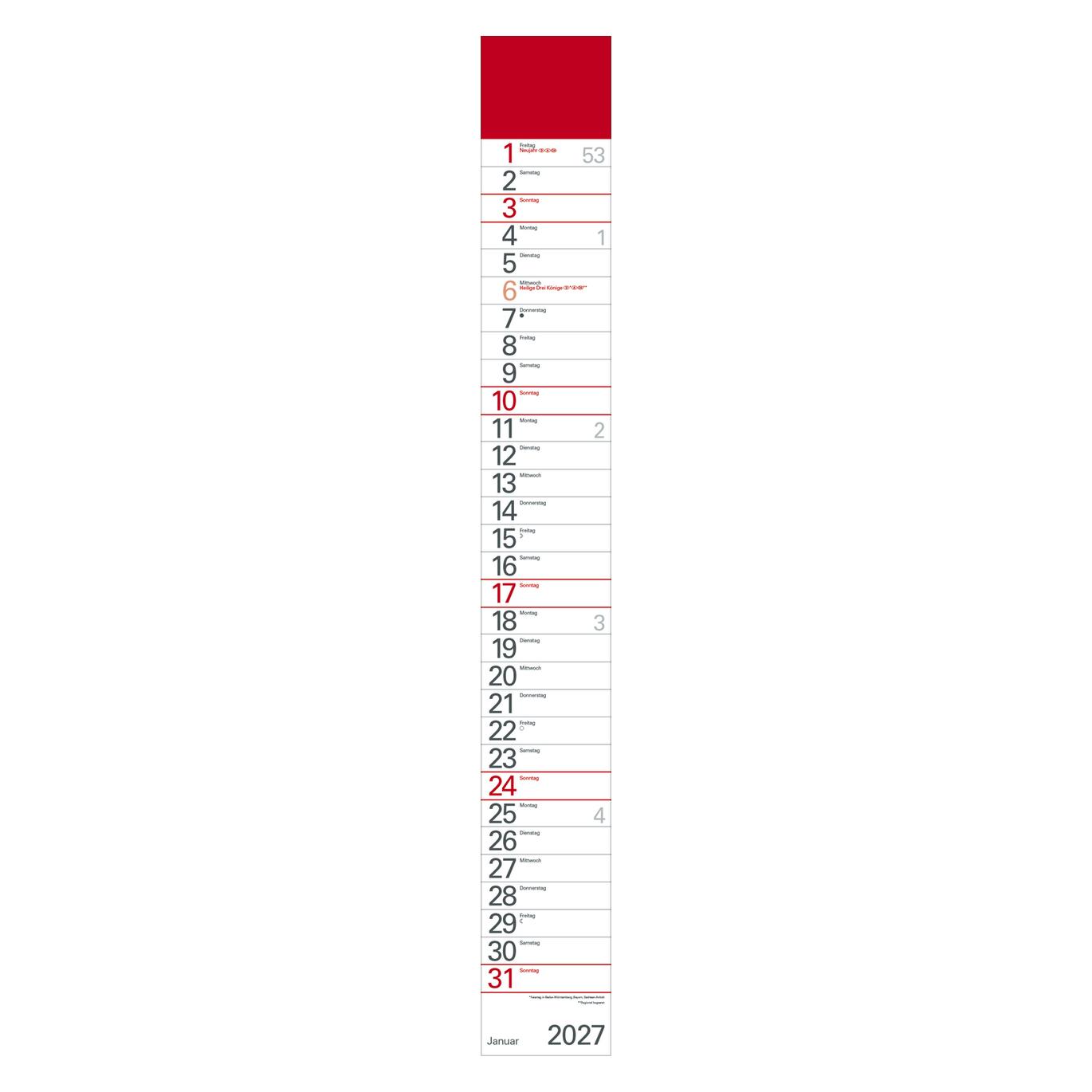 Korsch Streifenplaner Rot 2027 (69685233)