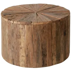 Boltze Rustikaler Holz Couchtisch, Beistelltisch Sevali, Ø 67 cm x 40 cm, braun