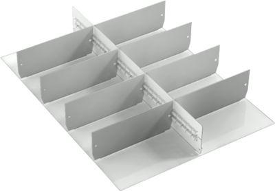 Treston Schubladen-Unterteiler TWIN 2 ESD, passend für die 100 mm hohen Schubladen der TWIN Werkzeugwagen, 1 x Längsteiler/8 x Querteiler, Stahl