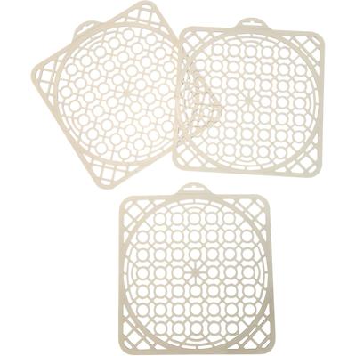 Abtropfmatte RUCO "Spülbeckenmatte, 3er Set", beige (weiß), B:31cm H:31cm T:0,5cm, Kunststoff, Geschirrständer, Spülbecken-Schutzeinlage, Spülmatte, Made in Germany