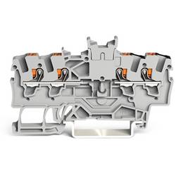 WAGO 2201-1441 Doppel-Durchgangsklemme Push-In-Klemme Grau 100 St.