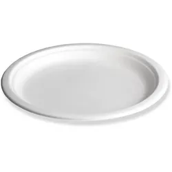 600x Teller, rund, Bagasse, 18cm