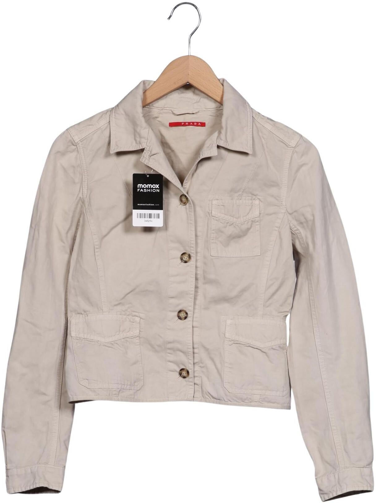 Prada Damen Jacke, Beige, Gr. EU 36 (IT 42), Baumwolle / Leinen - Second Hand