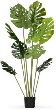 Enova Home Realistic Artificial Monstera Tree in Nursery Pot for Office House Living Room Home Decor Indoor