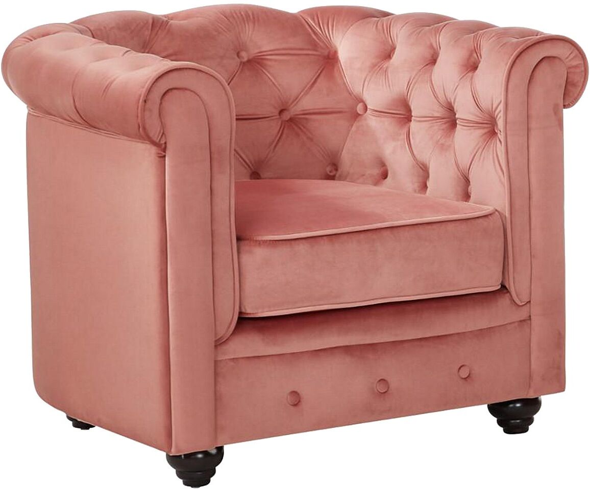 Vente-unique Sessel - Samt - Rosa - CHESTERFIELD