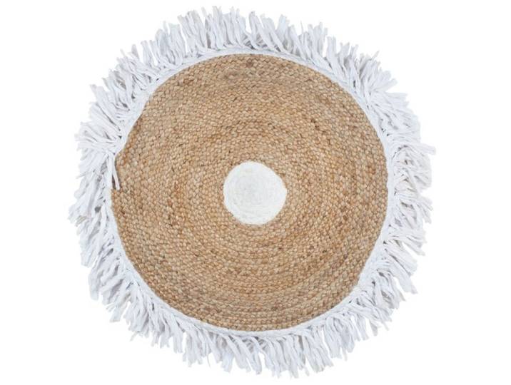 Tapis rond à franges en Jute 90 x 90 cm