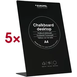 EUROPEL Kreidetafel »L-Ständer« A4 Querformat 5 Stück schwarz