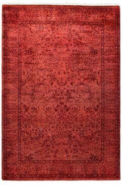 Overton "Fine Vibrance, One-of-a-Kind Handmade Area Rug - Pink, 4' 2"" x 6' 2"" - 4' 2"" x 6' 2"""