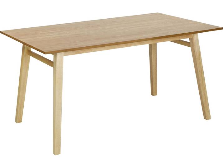 BELIANI Esstisch Naturfarbene Esche MDF Kautschukholz 150 x 90 cm Holzbeine Rechteckige furnierte Platte Natürliches Finish Minimalistische Skandinavische Küche
