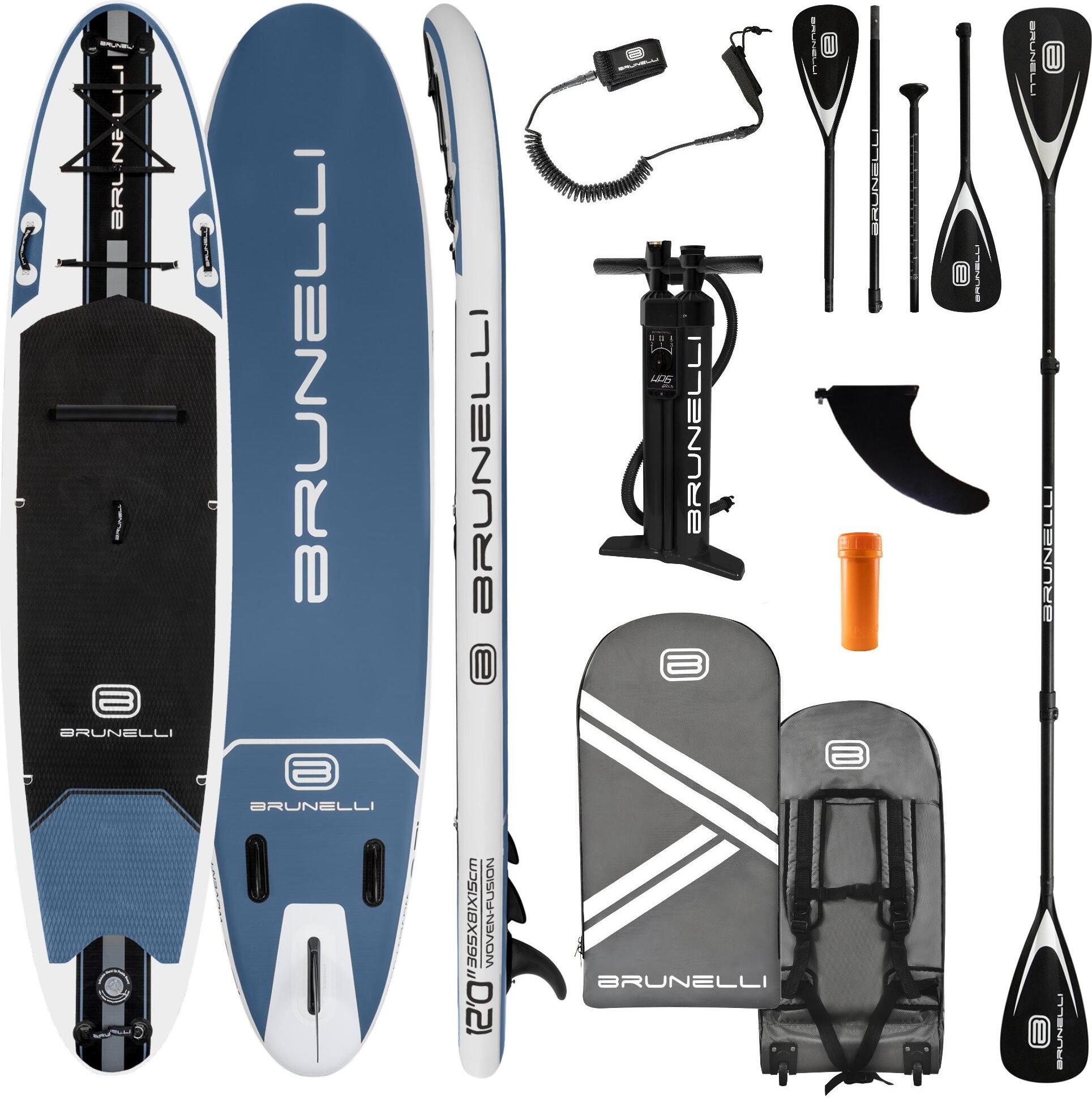 BRUNELLI 12.0 Woven X Fusion Double Layer iSUP Board Stand Up Paddle Set 365cm blau