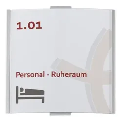 Frankfurt Türschild | 148x155mm | Aluminium silber | entspiegelte Abdeckung | einfache Montage Kleben oder Schrauben | Büroschild | Türschild Büro