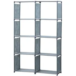 Herzberg Home & Living, Regal, Regal mit 8 Fächern, 85 x 26 x 125 cm, grau (26 x 85 x 125 cm)